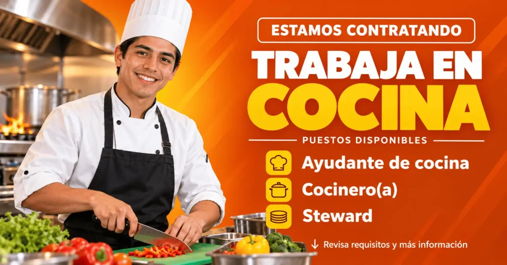 Empleos de ayudante de cocina: requisitos y dónde postular